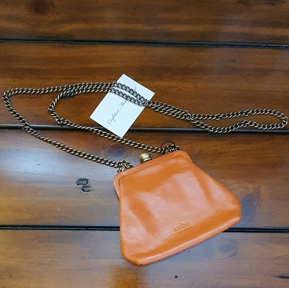 🆕 HOBO Mini Crossbody Leather Bag with Long Chain Strap. NWOT - Picture 7 of 9